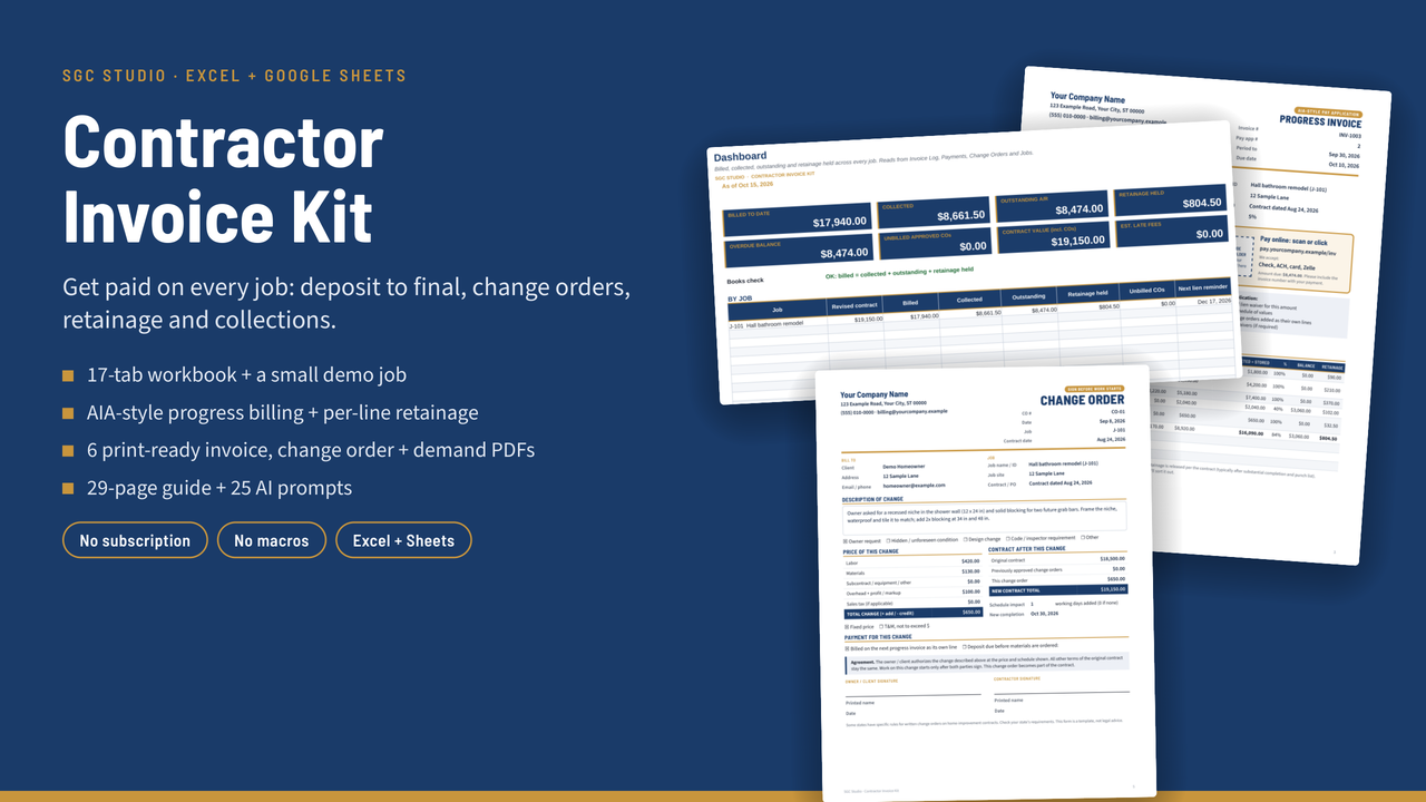 SGC Contractor Invoice Kit